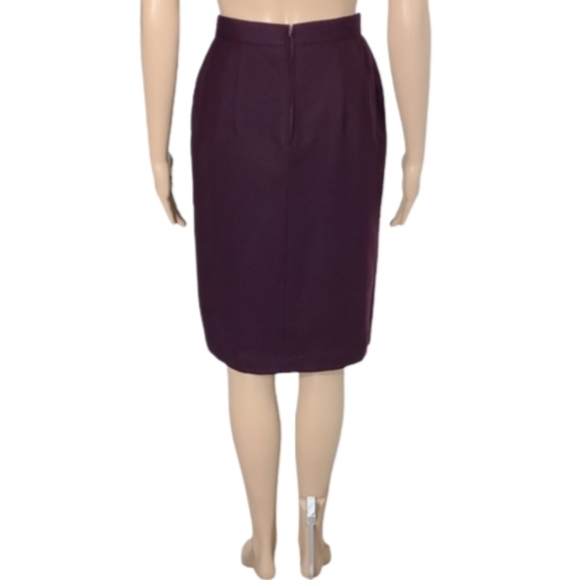 Vintage Esseci 100% Wool Pencil Skirt Womens Pleated Skirt Size 6 Made in Italy - Picture 6 of 10